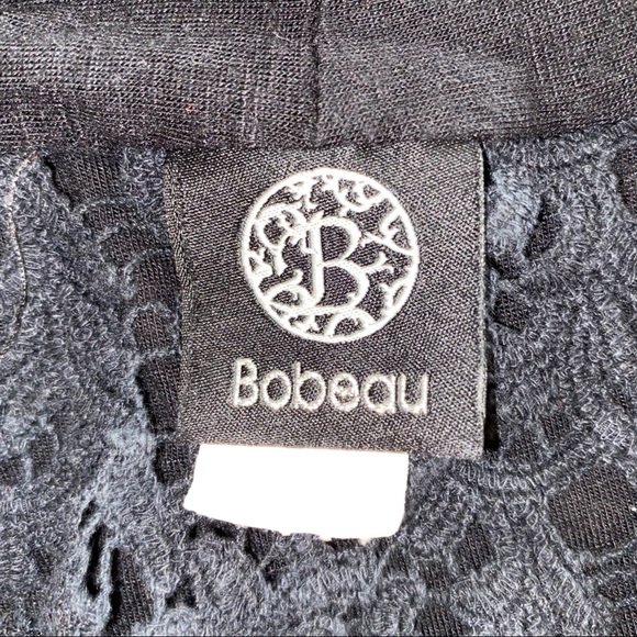 BOBEAU Black Crochet Lightweight Knit Cardigan Size Medium - Picture 5 of 10
